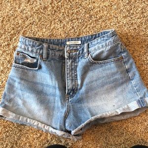 High rise denim shorts